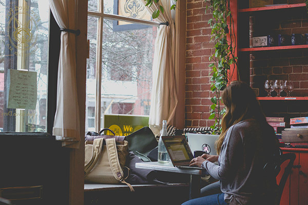 student at laptop