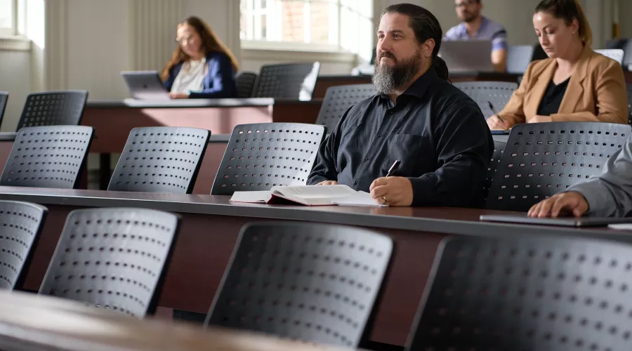 Law students listening to a lecture.