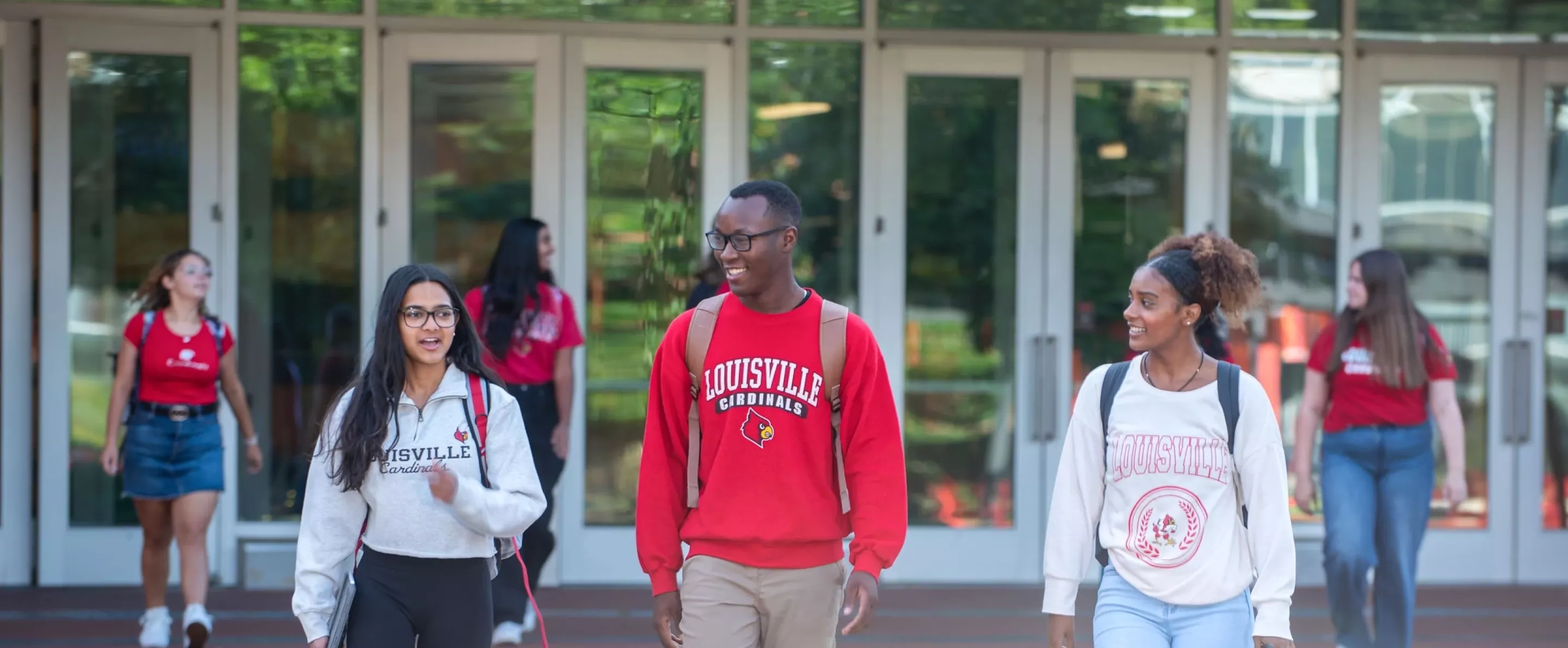 Students walking outdoors