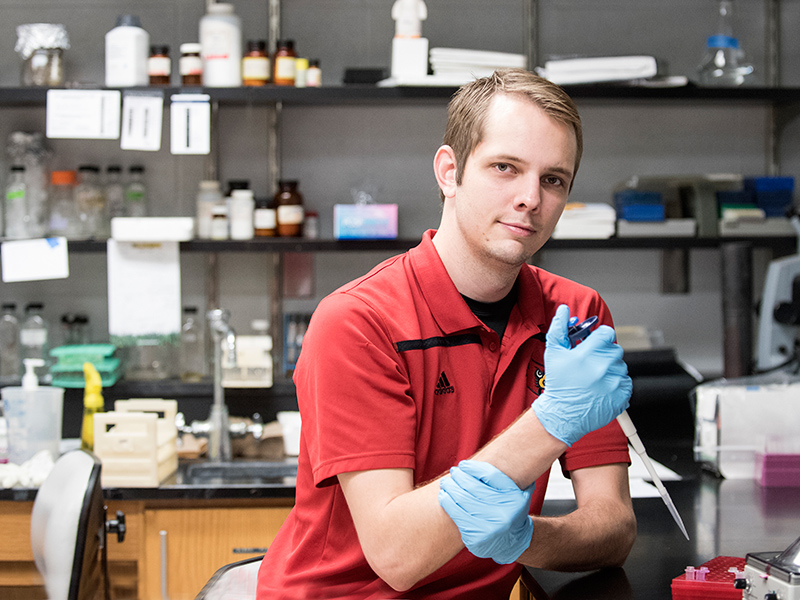 Graduate student in a lab