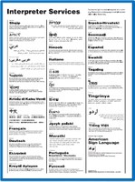 Poster with interpretation services information