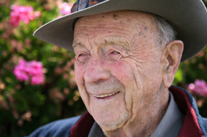 Smiling geriatric gentleman