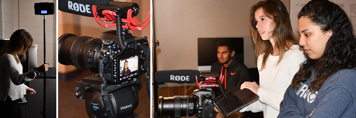 woman and man on film crew