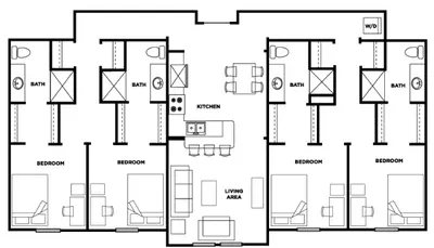 Card Towne Four Bed Four Bath