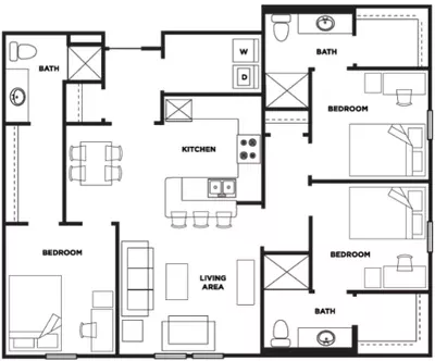 Card Towne Three Bed Three Bath