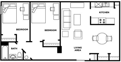 Card Towne Two Bed One Bath
