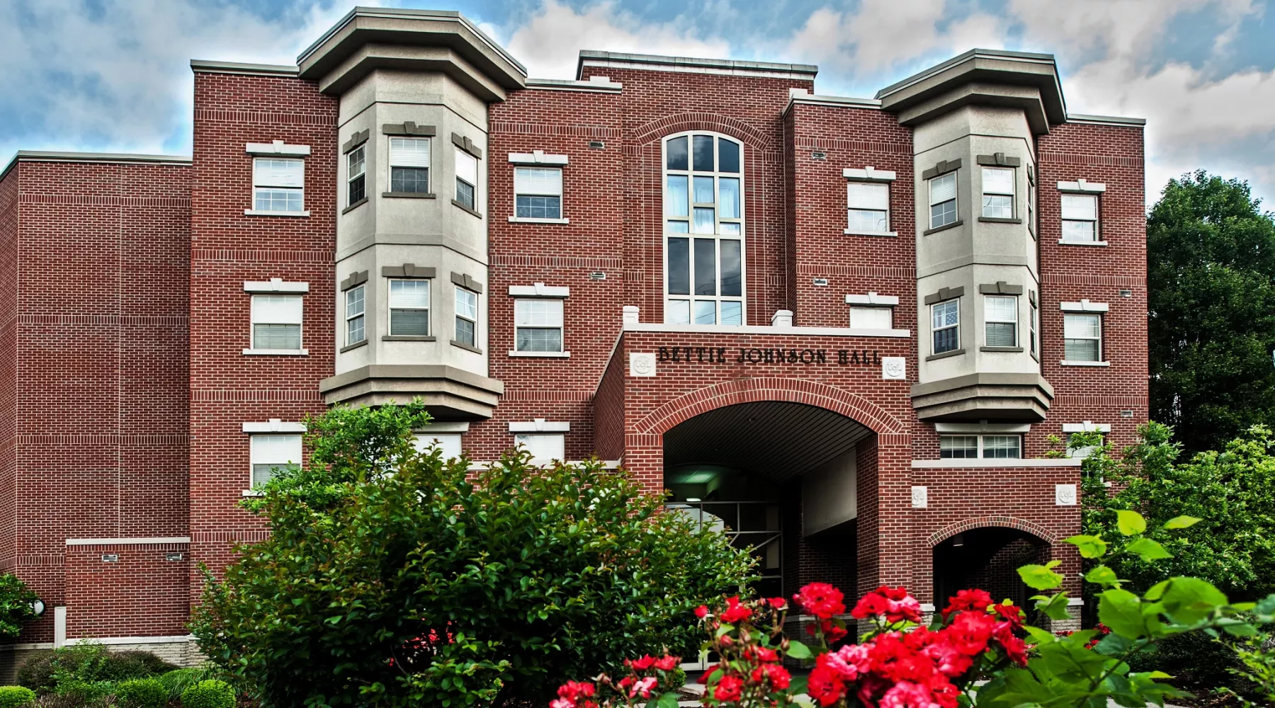 Photo depicts student housing building Bettie Johnson.
