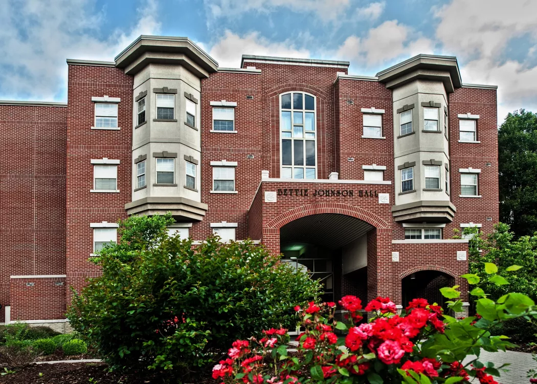 Photo depicts student housing building Bettie Johnson.