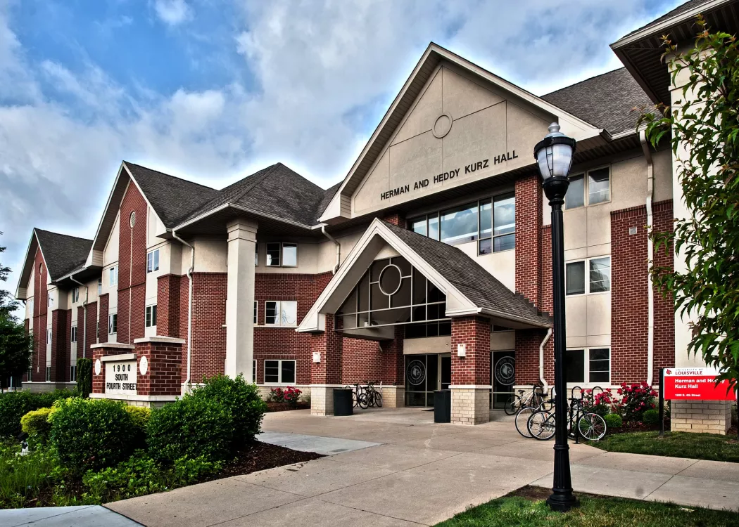 Exterior building of Kurz Hall student housing.