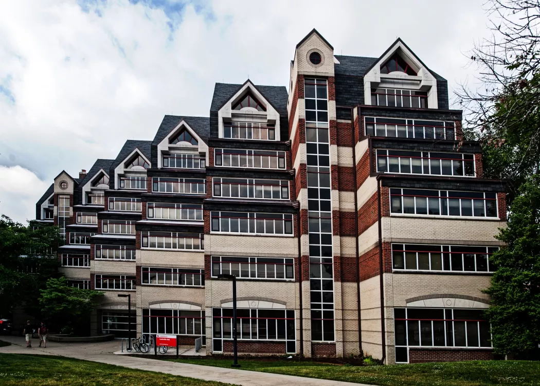 Exterior building of Louisville Hall student housing.