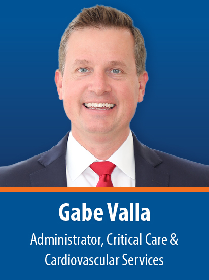 Gabe Valla, Administrator, Critical Care and Cardiovascular Services