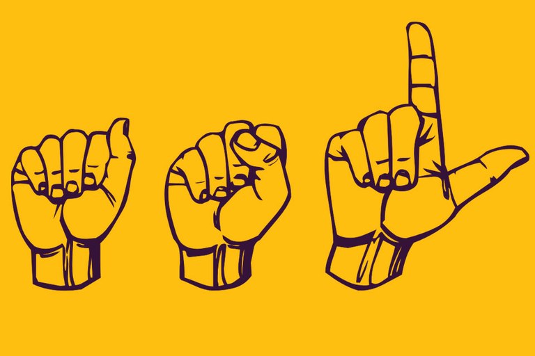 ASL Illustration of the letters A, S and L