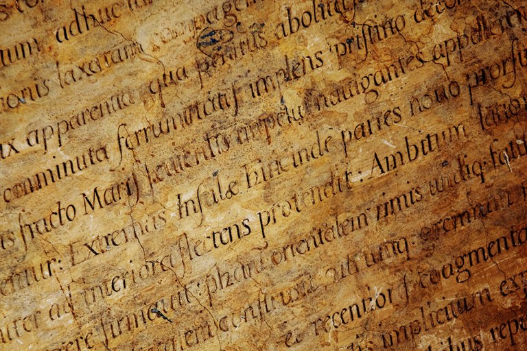 Parchment Antique Greek and Latin text on an old parchment