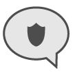 Message icon with a block of pop-up text