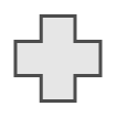 Cross icon with a block of pop-up text