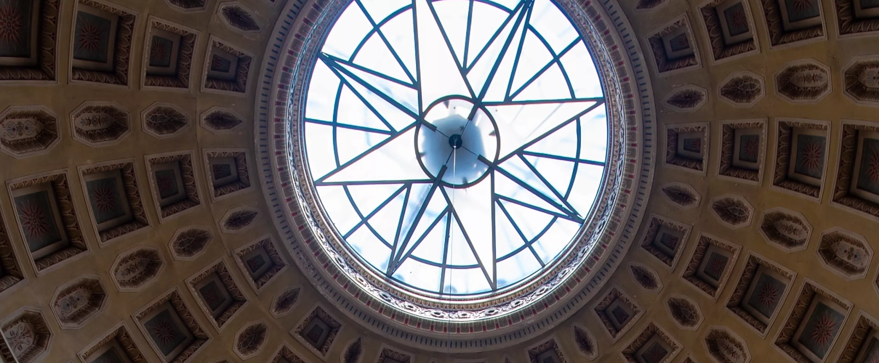 Portrait of the compass rose in the dome of Grawemeyer Hall