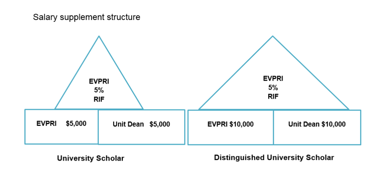 Diagram of University Scholar & Distinguished Scholar Salary Supplement Structure
