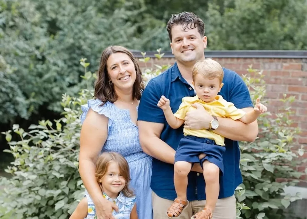 U.S. Marine veteran and University of Louisville student John Davis with his family.