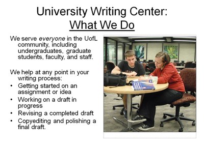 University Writing Center what we do